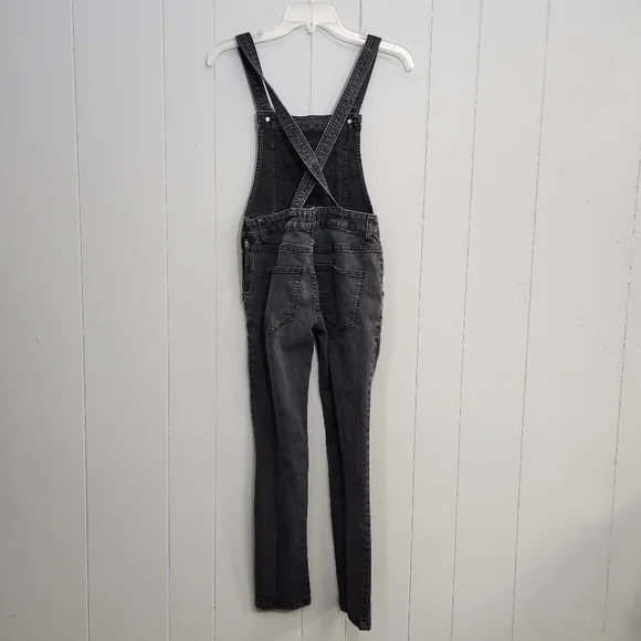 Free People Black Denim Skinny Jeans Overalls - Picture 8 of 13